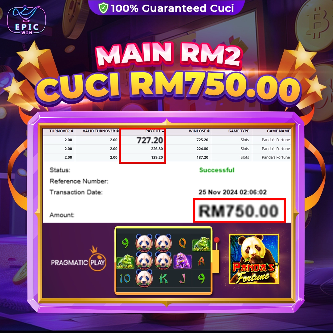 pragmatic play panda's fortune win RM750